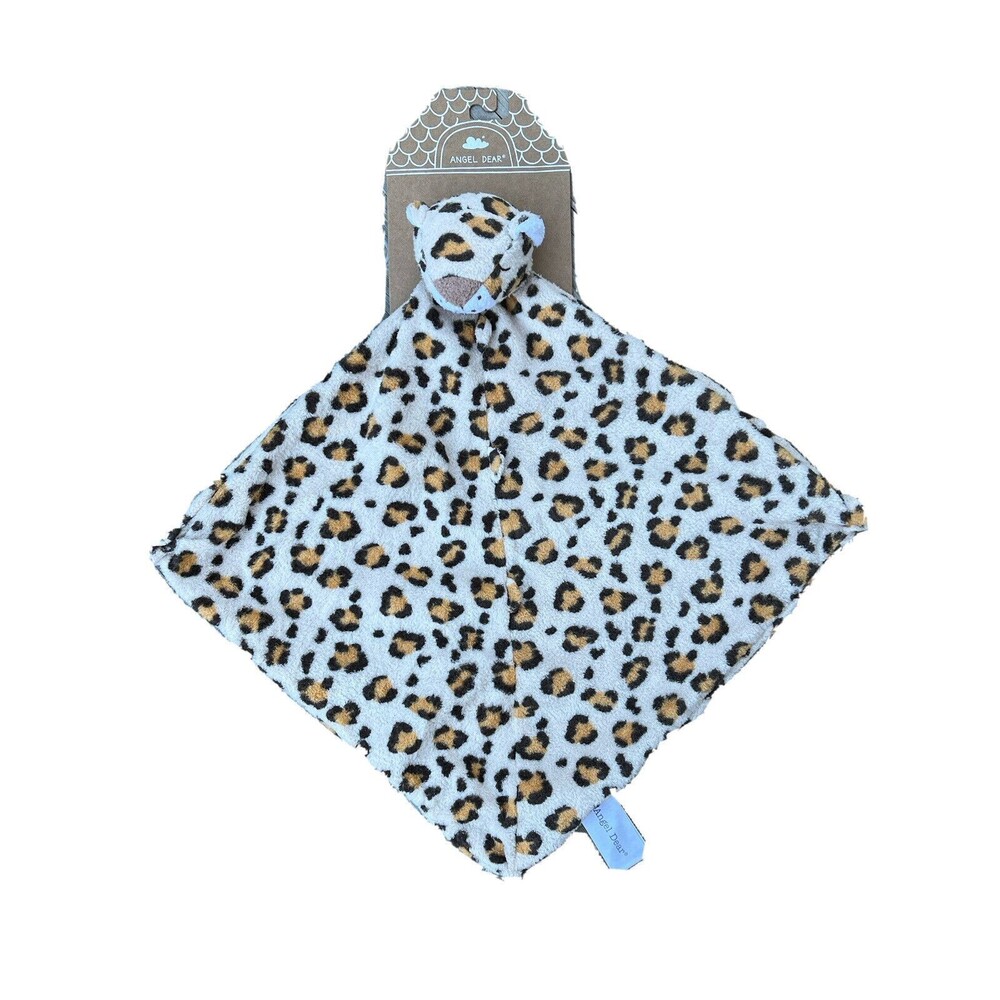 Angel Dear Lovey Security Baby Blanket Plush Knot Tiger Cheetah Orange Brown New